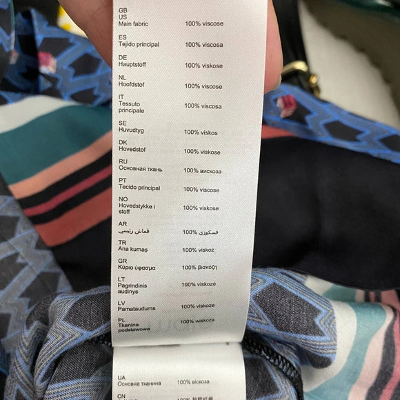 MAJE‎ Cristen Blouse Top Blue Printed Geometric - Picture 12 of 12